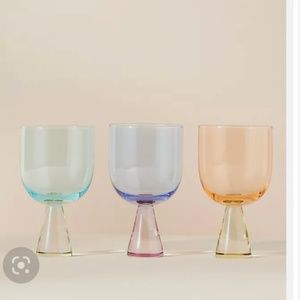 Anthropologie Ramona wine glasses MIXED COLORS set